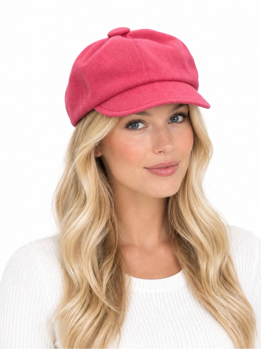Eugenia Kim Women’s Wool Newsboy Style Cap Hat Hot Pink Casual No Size